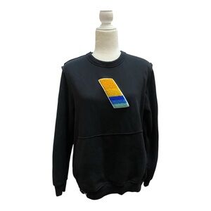 Varley Womens Exposed Seem Black Logo Sweatshirt USA Made Black